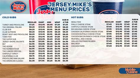 jersey mike's menu prices with prices near me